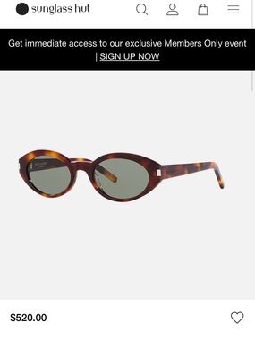 Saint Laurent 567 Havana Oval Sunglasses with Green Lenses